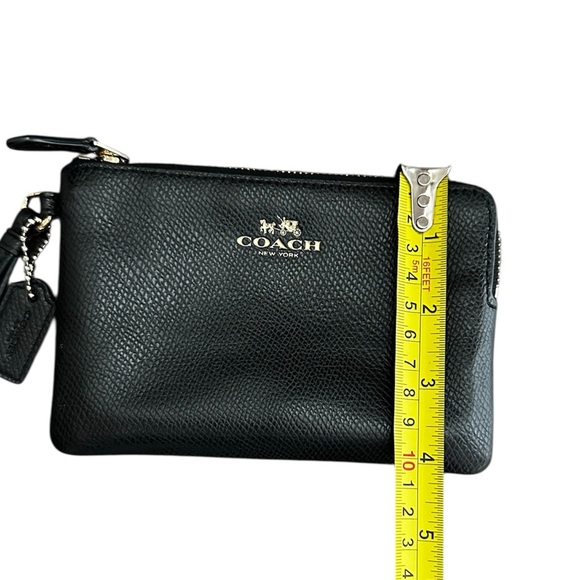 Coach Small Black Pebbled Leather Wristlet - Picture 5 of 6